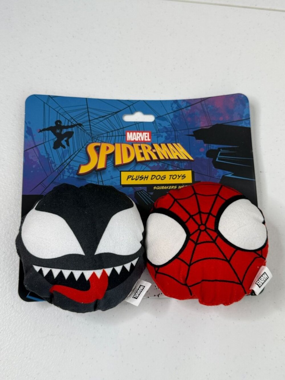 Marvel Spider-Man Venom Plush Dog Toys 2 Pack New